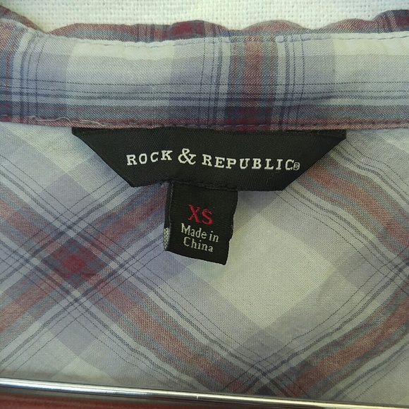 Rock & Republic Plaid Button Front Shirt - Picture 3 of 6